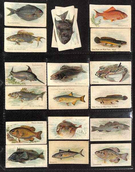 Lot of (109) Early 1900s Tobacco Non-Sport Cards - Various Subjects - Women, Places, Flags, Fish, Birds